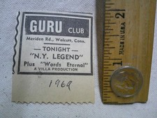 GURU club rock Bar psychedelic AD 1969 Wolcott Ct. new haven AD picture