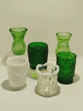Jefferson Iris & US Glass Galloway Toothpick Holder Lot 6 EAPG Vintage Antique picture
