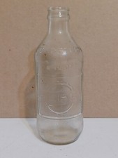 Vintage Pepsi Cola 10 oz Clear Glass Bottle Bumpy Embossed Square Logo picture