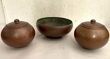 Vintage Hand Hammered Copper 3 Piece Set in the Arts & Crafts Style picture