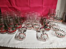 Vtg Libby Holly Berry & Trees 16oz & 14oz Christmas Drinking Glasses Set 32 S&P picture