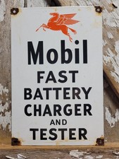 VINTAGE MOBIL PORCELAIN SIGN OLD 12