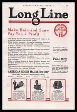 1924 American Bosch Magneto Springfield Massachusetts Windshield Wipers Print Ad picture