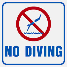 No Diving Sign (Blue and Red) 10