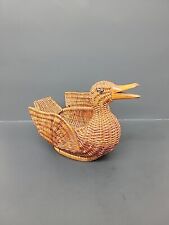 VINTAGE SMALL WICKER DUCK BASKET  picture