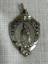 Vintage Catholic Our Lady of Le Leche St Augustine FL Medal Sterling Silver picture