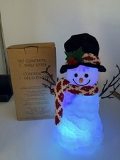 2019 Avon Light Up Color Changing Snowman Shelf Sitter NEW picture