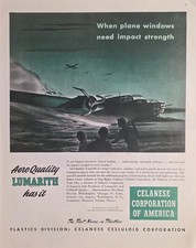1943 Print Ad Aero Quality Lumarith Transparent Plastic for Planes Celanese Corp picture