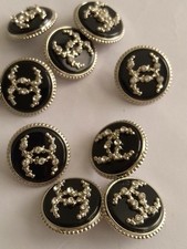 Silver Lot Of ten 20 Mm Designer Cc Vintage Button Silver Tone Chanel 10 BUTTONS picture