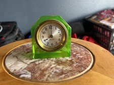 Uranium Glass  Desk Clock Art Deco picture
