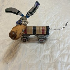 Artisan Unique Dog Multi-media Wood And Metal Sculpture picture