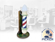 Antique Scarce Emil J. Paidar 927 Barbershop Wall Barber Pole on Custom Display picture