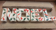 Vintage Retro Christmas 1950s Ceramic NOEL Candle Holder Letters w/Box Japan picture