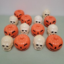 Lot 14 Vintage 1995 Spearhead Halloween Jack O Lantern Pumpkins And Skull Molds picture