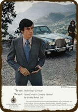 1974 NINO CERRUTI SUIT ROLLS ROYCE CORNICHE Car DECORATIVE REPLICA METAL SIGN  picture