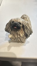 Pekingese Dog Figurine Glazed Ceramic Hand Signed Jane Howland Numbered 2214 picture