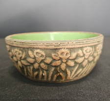 Vtg Robinson Ransbottom Or Red Wing Pottery Brushware Daffodil Bulb Bowl/Planter picture
