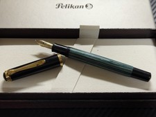 Very Good Pelikan 400 Fountain Pen Green Striped 14C B picture
