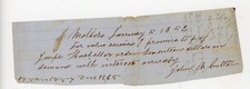 1852 Antique Promissory Note Marlboro VT Signed John A. Cutter Joseph Haskell picture