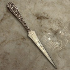 Vintage S. Kirk & Son STERLING Silver Letter Opener Repousse Floral Pattern picture