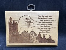 Vintage Northwestern Products Eagle Isaiah 40:31 Wood Wall Plaque Scripture USA picture