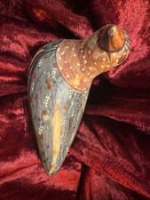 a vintage hand-painted Mexican Tonalá pottery bird figurine picture