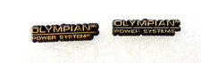 2  Vtg Caterpillar Olympian Power System Generator Hat Plastic Lapel Pin New NOS picture