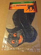 VINTAGE RETRO HALLOWEEN BEISTLE 2 SIDED JOINTED SCRATCH CAT 20.5