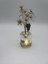 Vintage Jane Hutcheson Enamel Metal Flowers With Clear Lucite Base 7” picture