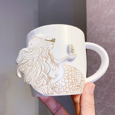 Starbucks Limited 50th Anniversary Relief Mermaid Ceramic Mugs 355ml Coffee Cups picture
