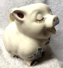 PIG PITCHER smiley ceramic shawnee usa 1950s pottery vintage farm picture