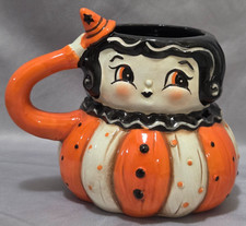 Johanna Parker Black Hair Witch with Hat, Pumpkin Mug from Transpac 2026 picture