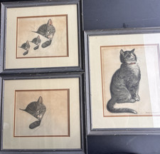 Chessie The Cat  Kitten Peake Framed Prints Chesapeake Ohio Railroad Set of 3 picture