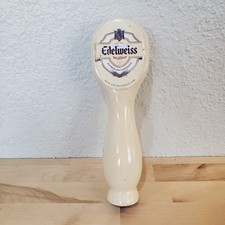 VTG Edelweiss Weissbier Beer Tap Handle Hofbrau Kaltenhausen Austrian Porcelain picture