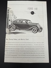 1935 Ford V8 Touring Sedan Original Vintage Magazine Ad Tudor Fordor Automobile picture