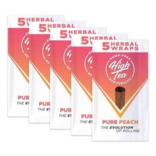 High Tea Wraps PURE PEACH Flavor 25 Natural Herbal Wraps Total (5 Pouches) picture