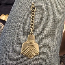 Vtg Hughes Tool Company Drill Bits Oil Field Drilling Keychain 1959 Anniversary picture