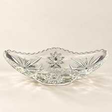 VINTAGE Anchor Hocking Star of David Glass Gondola Boat Candy Relish Dish picture