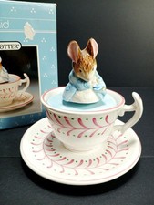 Vtg BEATRIX POTTER  Schmid Hand Painted Music Box 