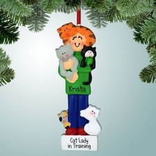 Cat Lady - Personalized Christmas Ornament picture