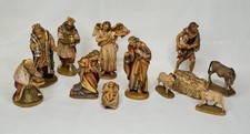 LEPI 13 Pc Hand Carved Wood Nativity Set Val Gardena Italy 12cm Figures picture