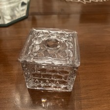American Fostoria Square Hair Receiver Box 4 Inch picture