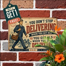 Mail Carrier Humor Metal Sign Funny Postal Worker Delivery Tin Plaque picture