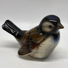 Vintage Goebel Porcelain Sparrow Chickadee Bird Figurine CV73 West Germany picture
