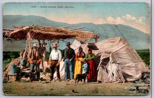 K44/ Piute Indian Camp Nevada Postcard c1910 Tepee Native Indian 495 picture