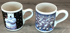 Vintage 1996 Coca-Cola Polar Bear Coffee Set Of 2 Cups Mugs By Gibson EUC picture