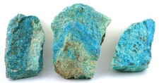 388 Gram Three NATURAL Gem Silica Turquoise Spiderweb In Quartz Cab Rough CS437 picture