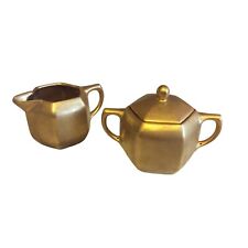 Vintage Silesia Gold Cream And Sugar Set picture