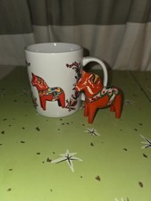 Vintage Bergquist Imports Minnesota Swedish Scandinavian DALA Horse MUG & Figure picture