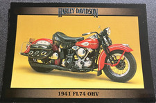 #16 1941 FL 74 OHV - Vintage Harley-Davidson Series 1 Collector's Trading Card picture